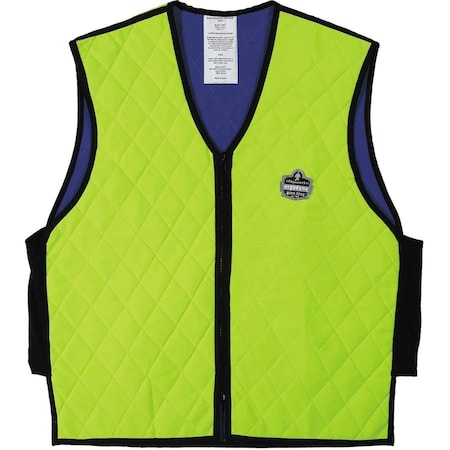 Ergodyne Evaporative Cooling Vest, Embedded Polymers, Zipper Closure, Lime, M EGO12533